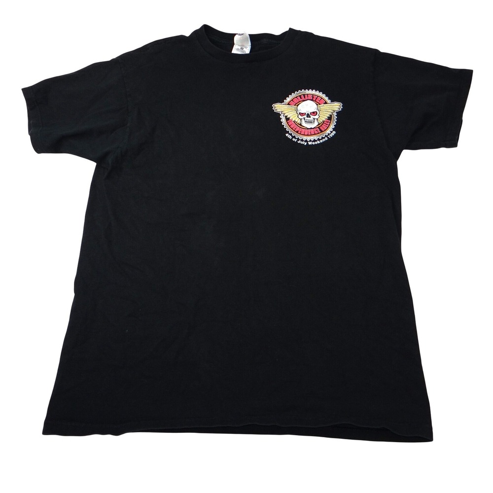 Vintage Hollister Independence Rally 1999 Skull Wings Graphic TShirt XL Black‎